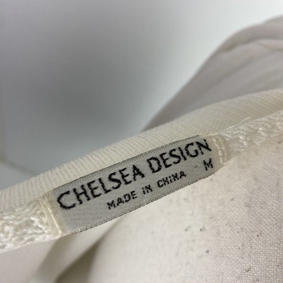 Chelsea Design Size M White Knit Cardigan - Picture 8 of 8